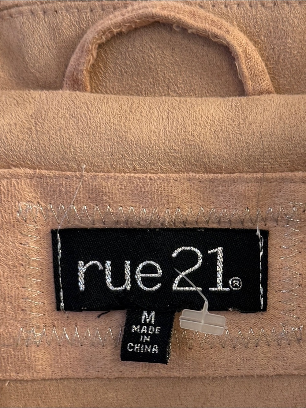 rue21 Womens Faux Suede Moto Jacket Blush Pink Crop Biker Motorcycle Medium Zip - Picture 2 of 16